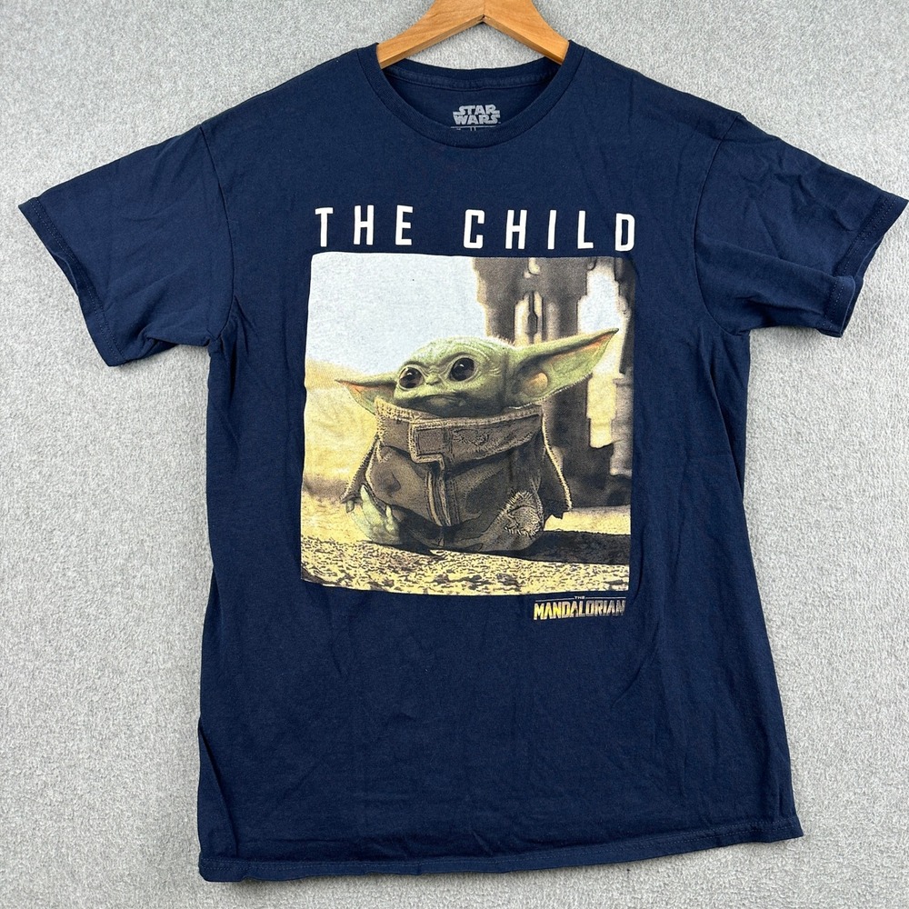 Star Wars Fifth Sun T Shirt Men M Navy Blue The Child Mandalorian Grogu Graphic